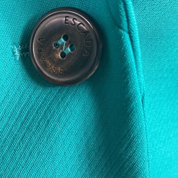 Escada Vintage 2 Piece Wool Pencil Skirt & Double Button Blazer‎ Set Small Green - Picture 13 of 16